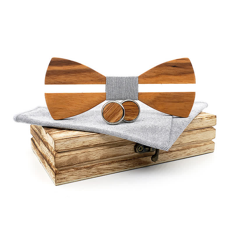Juego de 3 pajaritas de madera con bigote hueco divertido para hombre