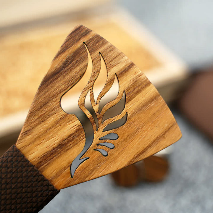 Juego de 3 pajaritas de madera con alas en ángulo hueco para hombre