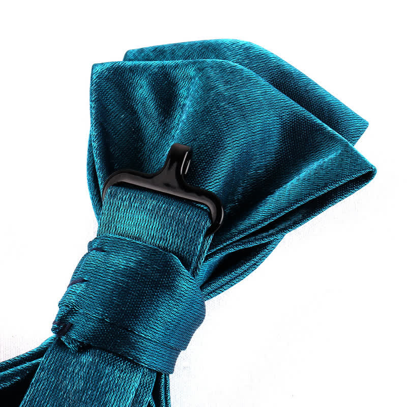 Pajarita de color liso con doble capa brillante para hombre