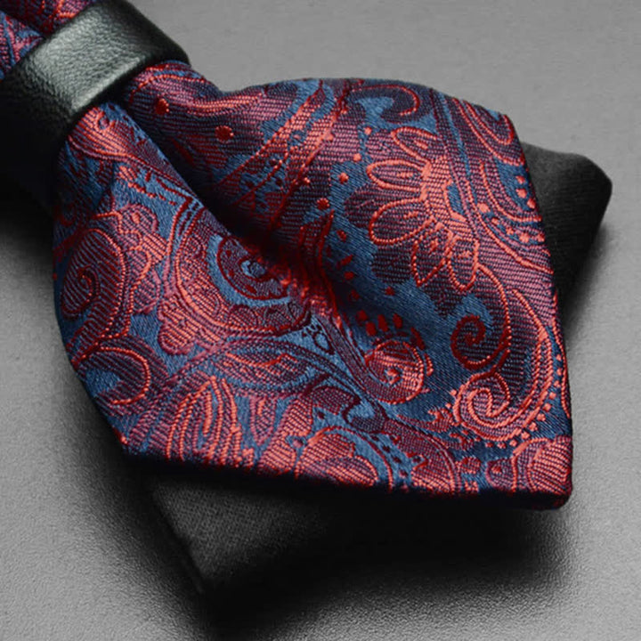 Conjunto de 3 pajaritas de doble punta con estampado exótico de cachemira para hombre