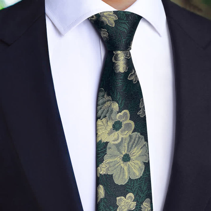 Conjunto de 3 pijamas con flores de color verde oscuro para hombre