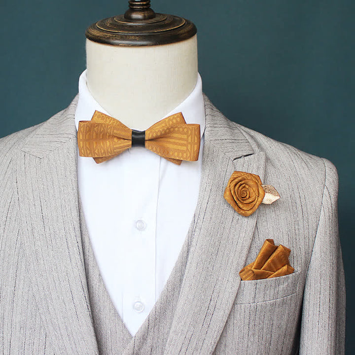 Conjunto de 3 pijamas elegantes de estilo vintage con líneas oscuras para hombre