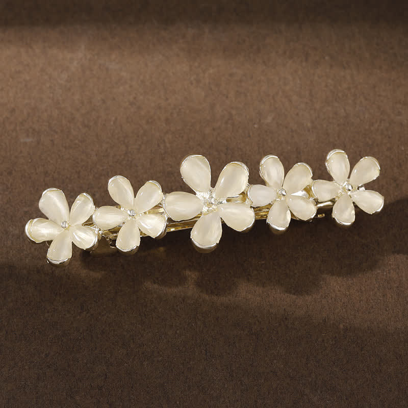 Pinza para el pelo con diseño de hada, mariposa y flores de ópalo para mujer