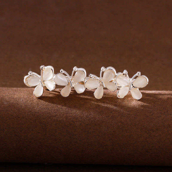 Pinza para el pelo con diseño de hada, mariposa y flores de ópalo para mujer