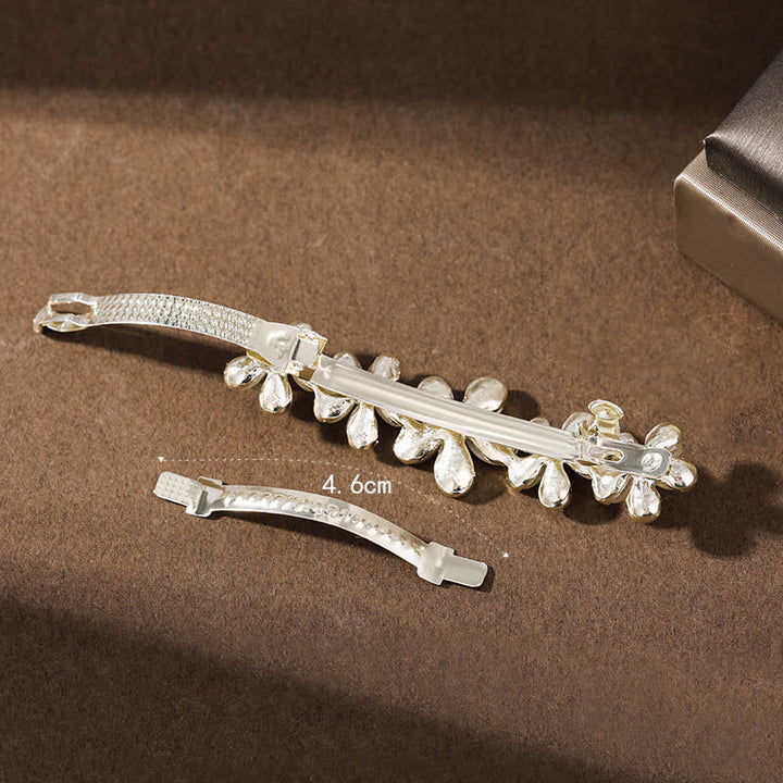 Pinza para el pelo con diseño de hada, mariposa y flores de ópalo para mujer