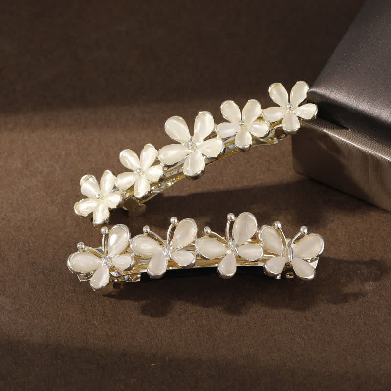 Pinza para el pelo con diseño de hada, mariposa y flores de ópalo para mujer