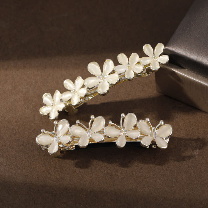 Pinza para el pelo con diseño de hada, mariposa y flores de ópalo para mujer
