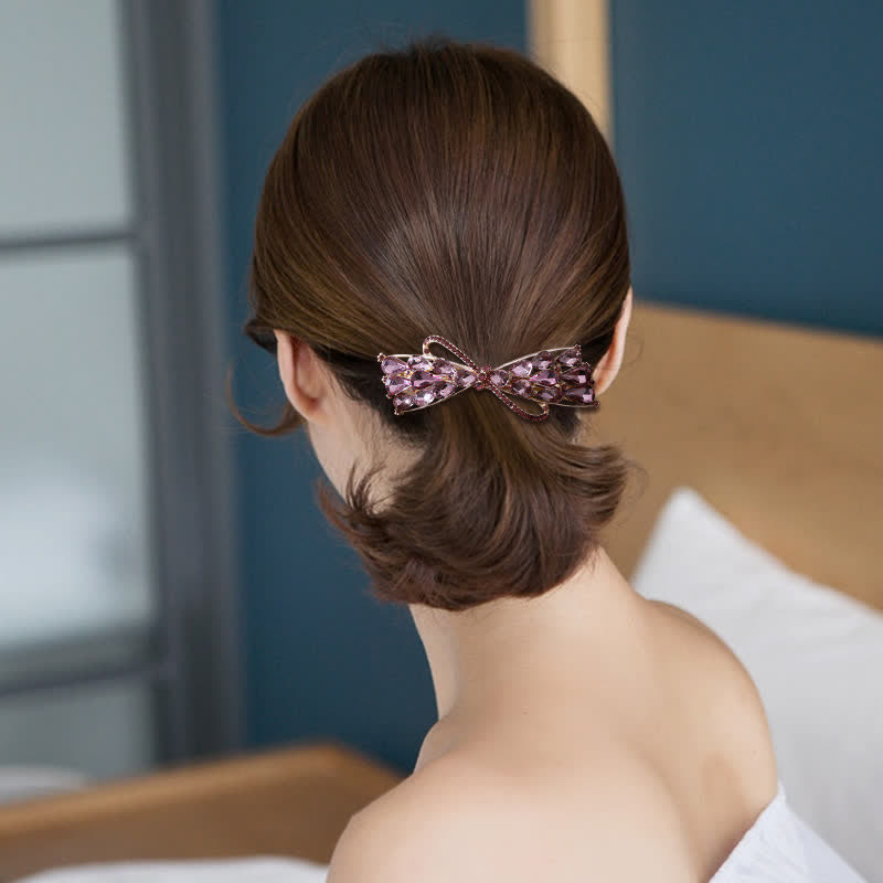 Pinza para el pelo de cristal con purpurina brillante para mujer