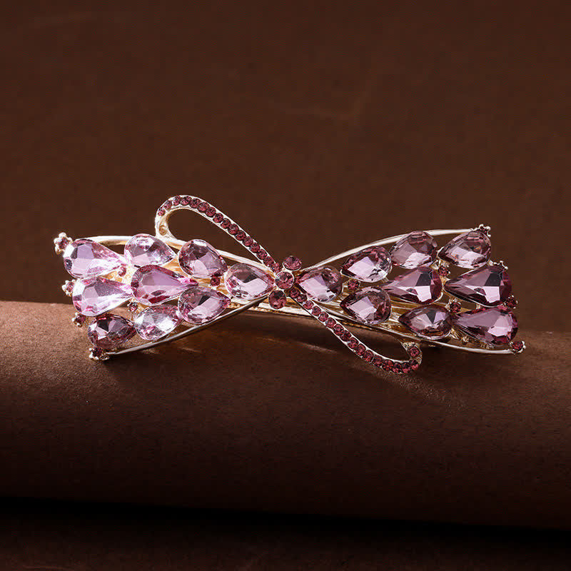 Pinza para el pelo de cristal con purpurina brillante para mujer