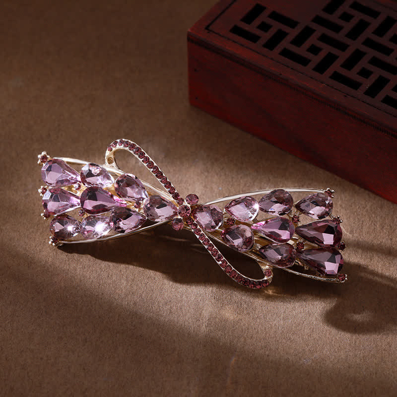 Pinza para el pelo de cristal con purpurina brillante para mujer