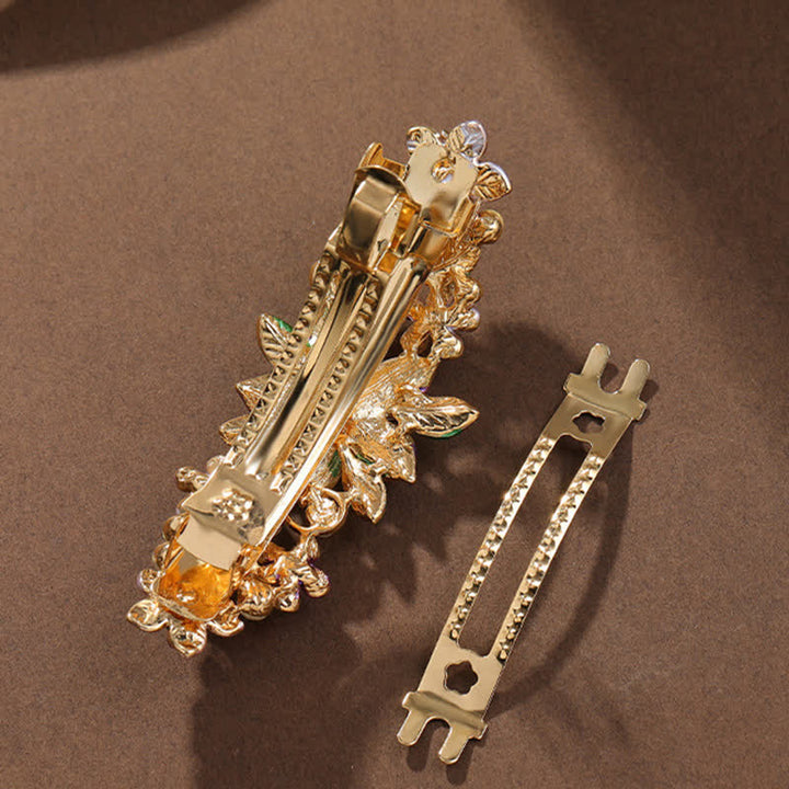 Pinza para el pelo con esmalte colorido y flores de primavera para mujer