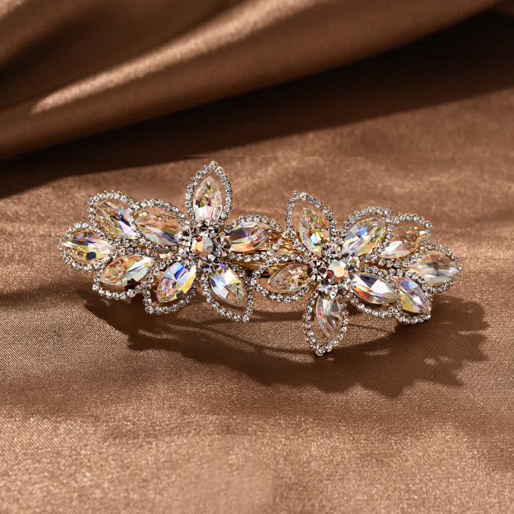 Pinza para el pelo con flores de cristal estilo retro para mujer