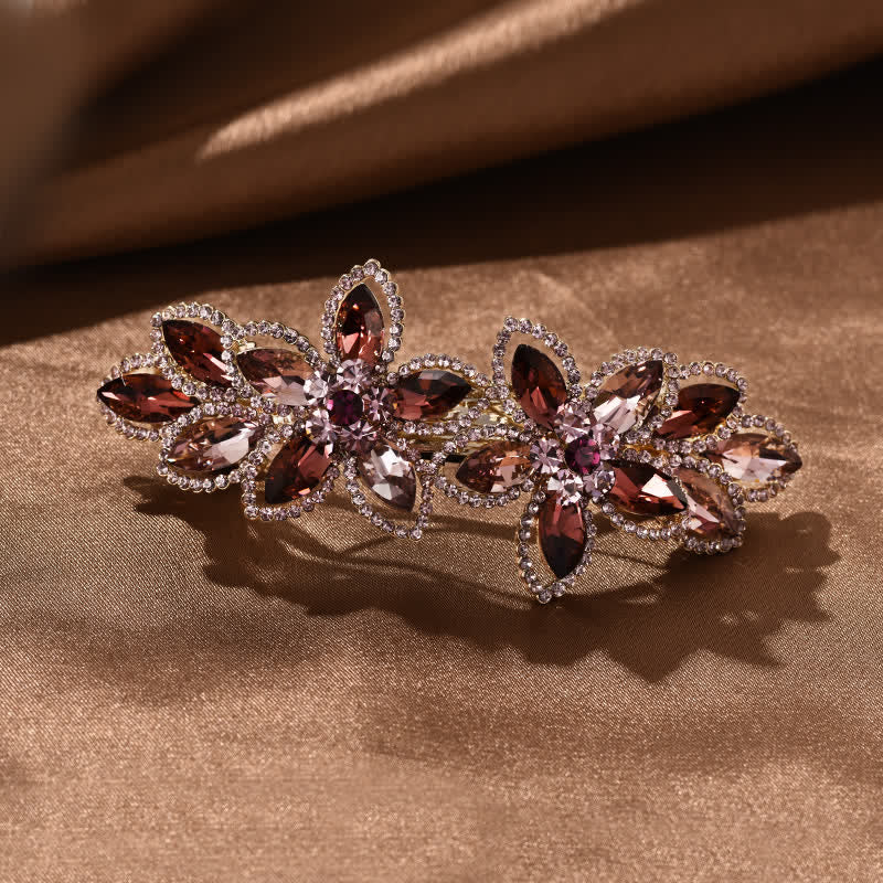 Pinza para el pelo con flores de cristal estilo retro para mujer