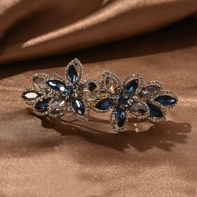 Pinza para el pelo con flores de cristal estilo retro para mujer