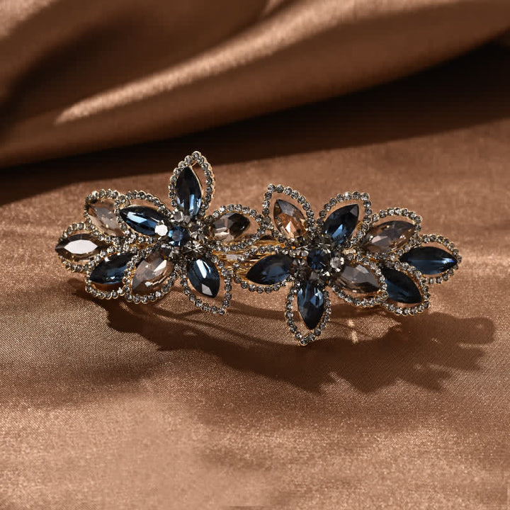 Pinza para el pelo con flores de cristal estilo retro para mujer