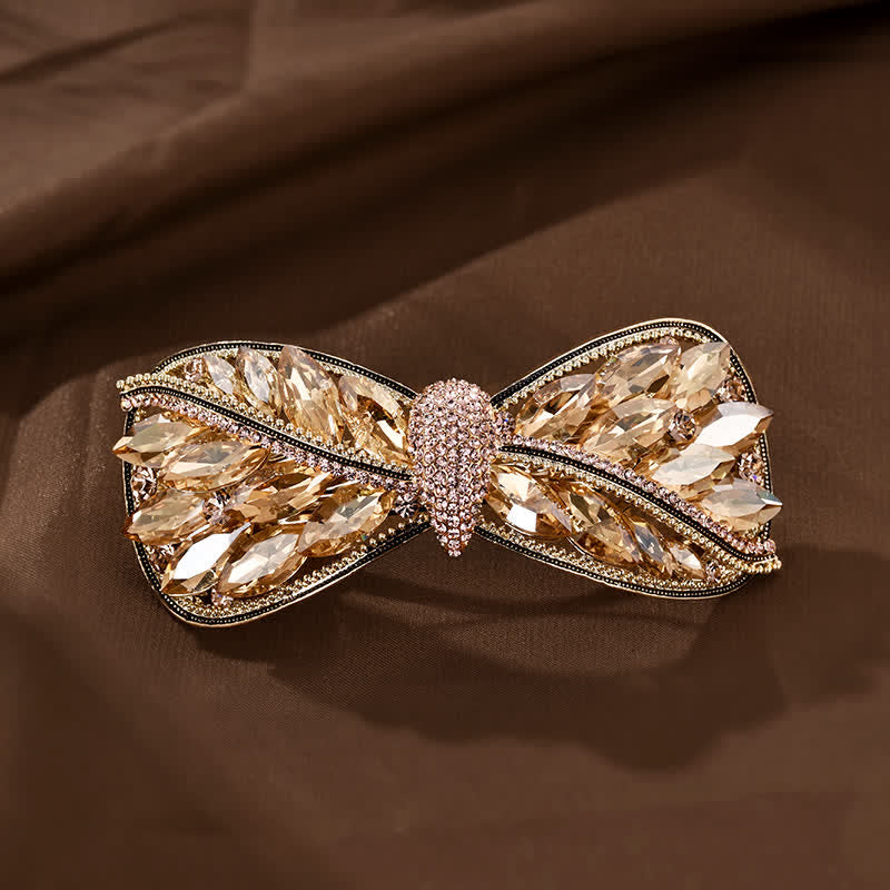 Pinza para el pelo con forma de nudo y lazo brillante para mujer