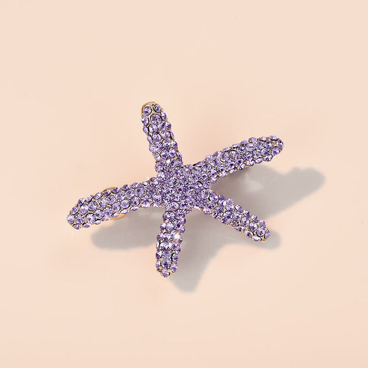 Pinza para el pelo con diseño de animales marinos y diamantes para mujer