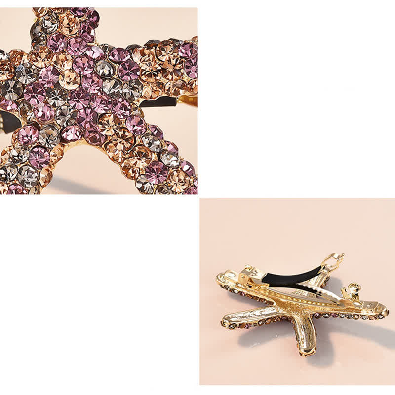 Pinza para el pelo con diseño de animales marinos y diamantes para mujer