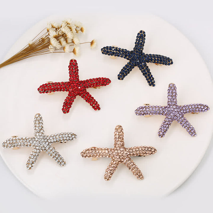 Pinza para el pelo con diseño de animales marinos y diamantes para mujer