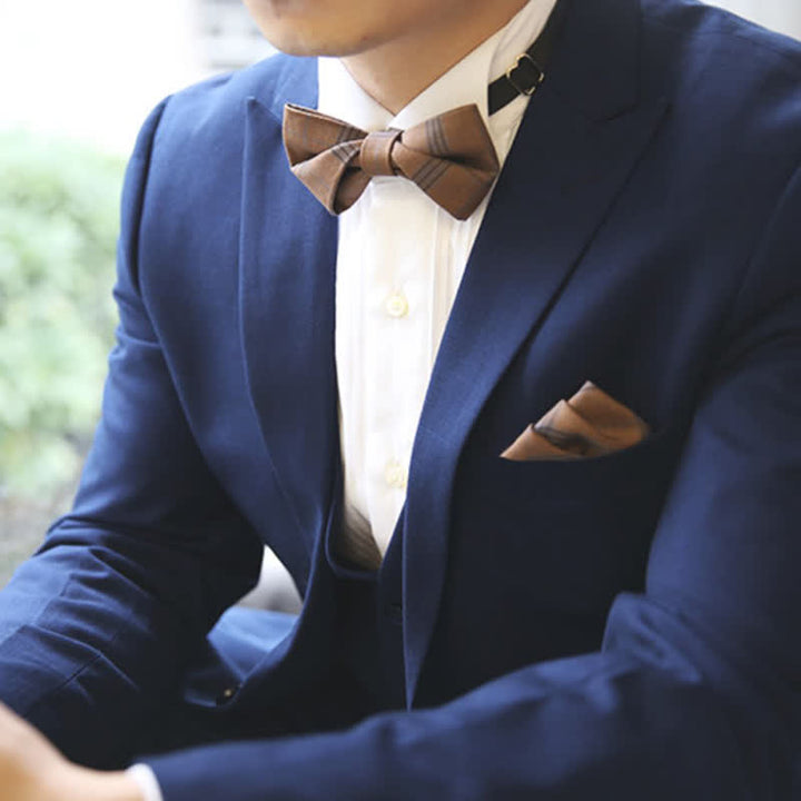 Pajarita clásica a cuadros estilo británico para hombre