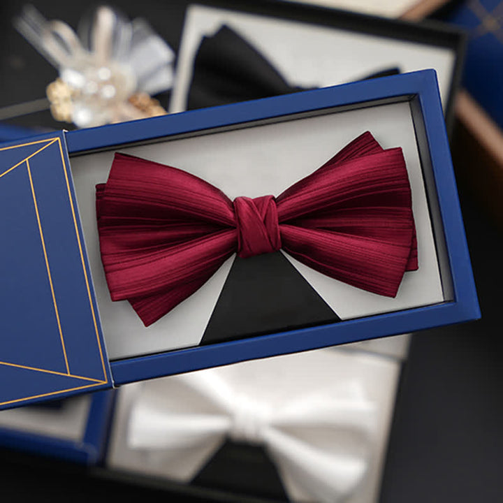Pajarita formal de boda de sarga de color liso para hombre