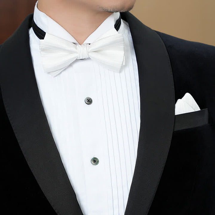 Pajarita formal de boda de sarga de color liso para hombre