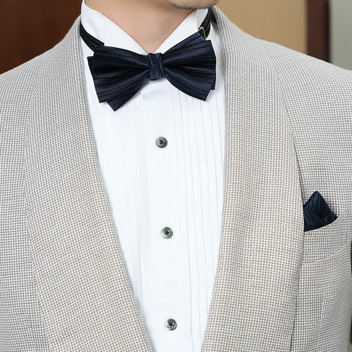 Pajarita formal de boda de sarga de color liso para hombre