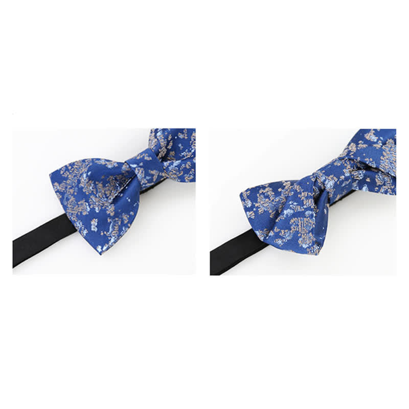 Pajarita delicada con estampado floral azul para hombre