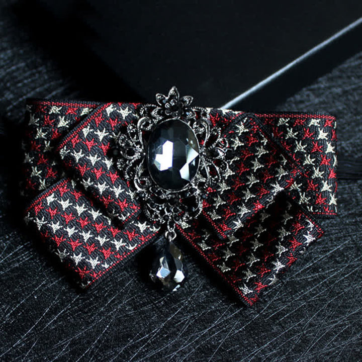 Pajarita formal de boda con cristales en forma de cinta