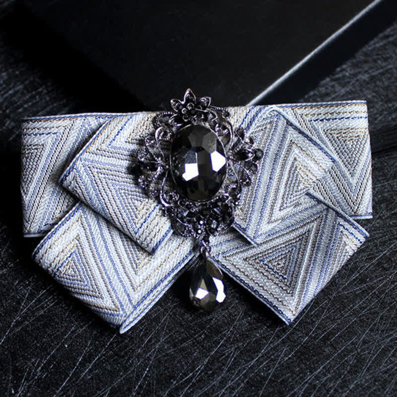 Pajarita formal de boda con cristales en forma de cinta