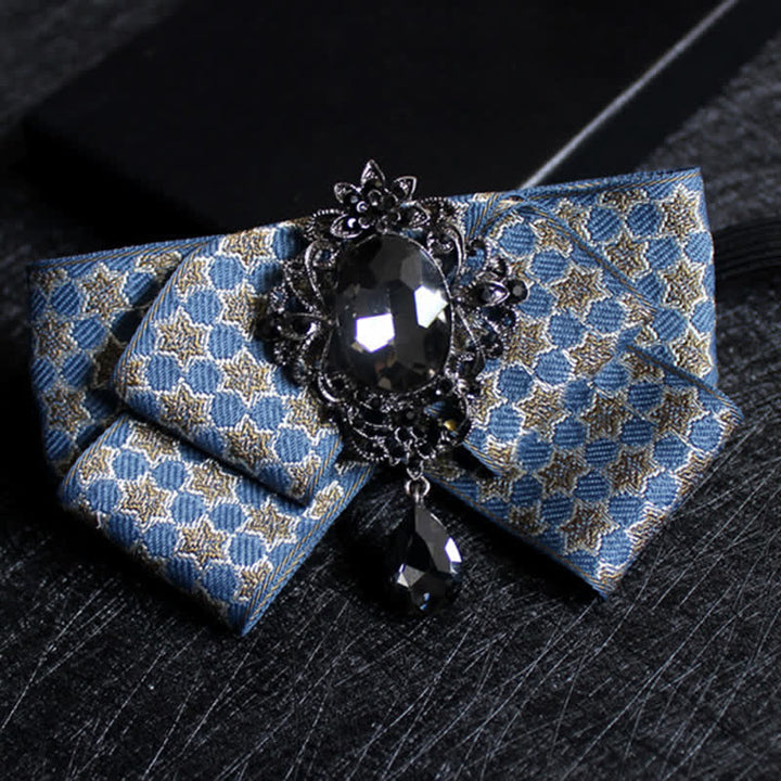 Pajarita formal de boda con cristales en forma de cinta