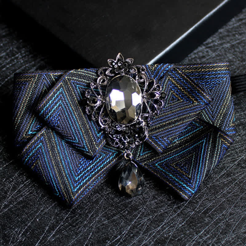 Pajarita formal de boda con cristales en forma de cinta