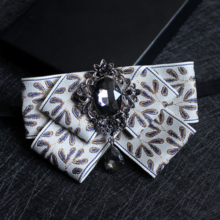 Pajarita formal de boda con cristales en forma de cinta