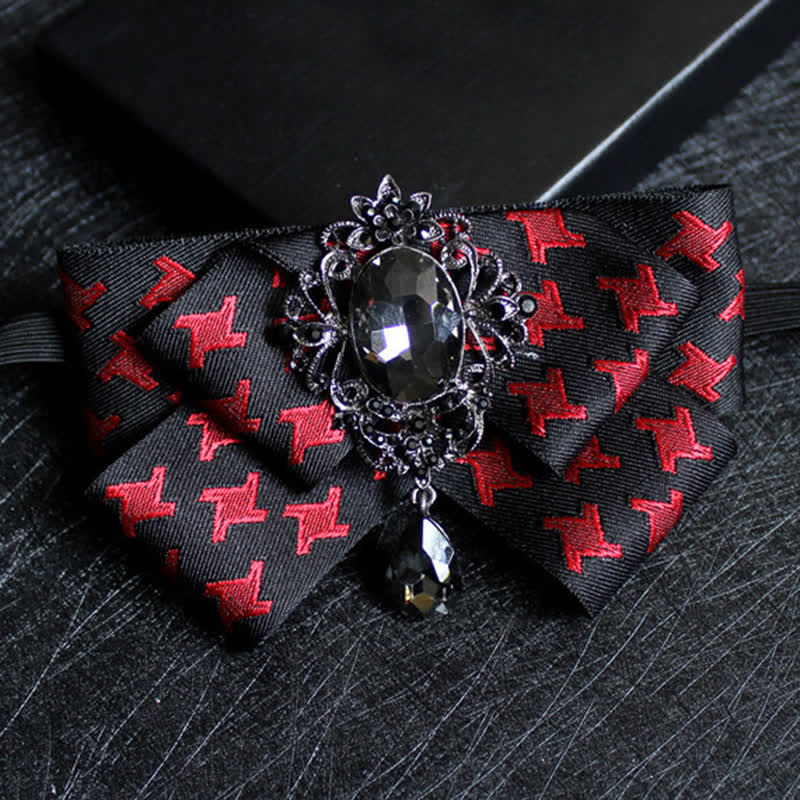 Pajarita formal de boda con cristales en forma de cinta