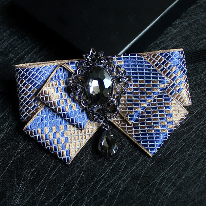 Pajarita formal de boda con cristales en forma de cinta