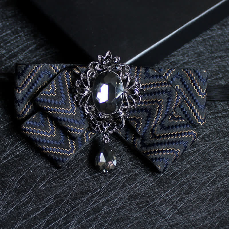 Pajarita formal de boda con cristales en forma de cinta