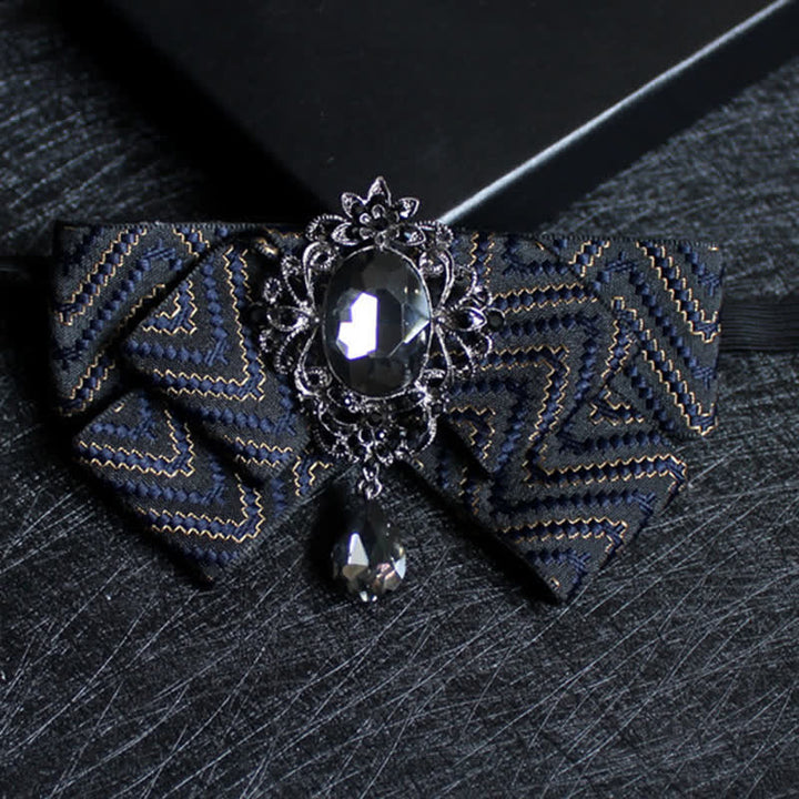 Pajarita formal de boda con cristales en forma de cinta