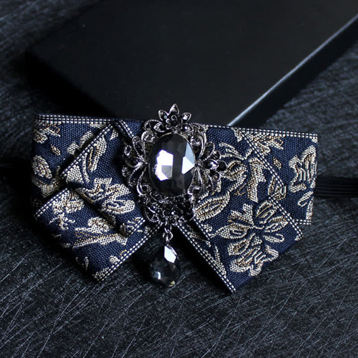 Pajarita formal de boda con cristales en forma de cinta