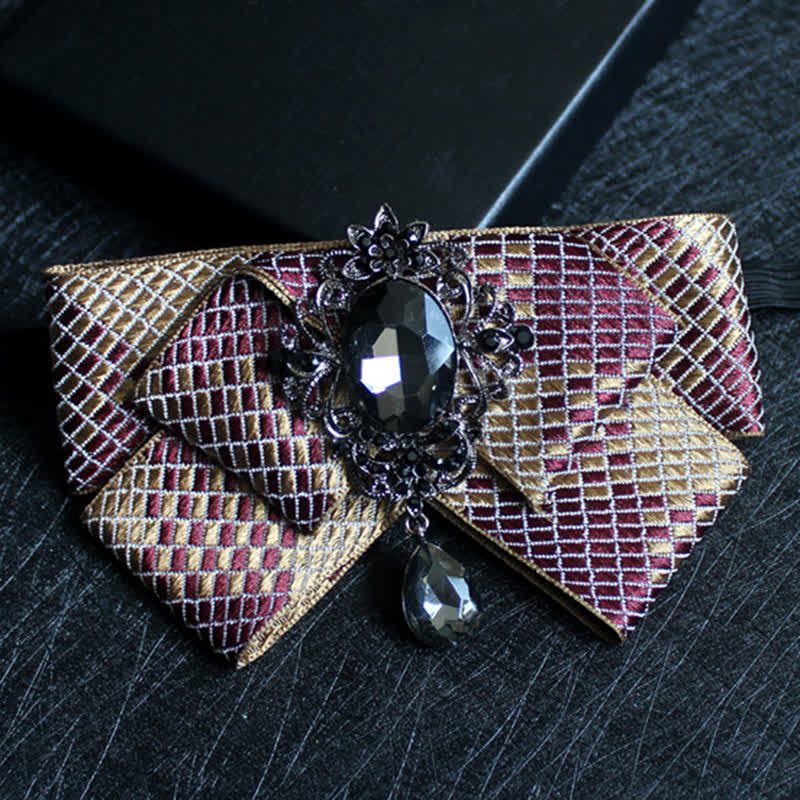 Pajarita formal de boda con cristales en forma de cinta