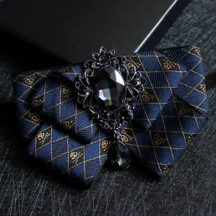 Pajarita formal de boda con cristales en forma de cinta