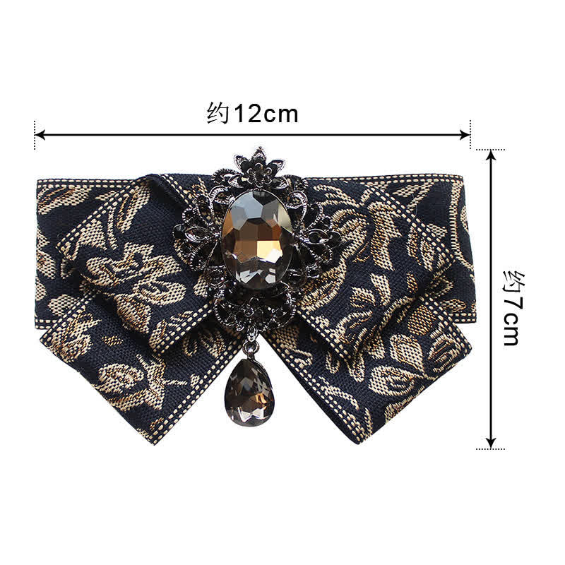 Pajarita formal de boda con cristales en forma de cinta