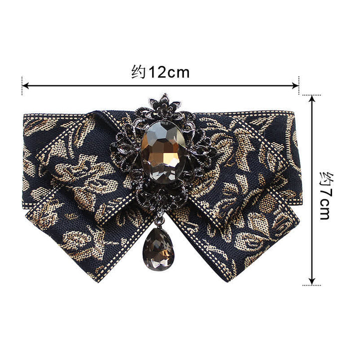 Pajarita formal de boda con cristales en forma de cinta