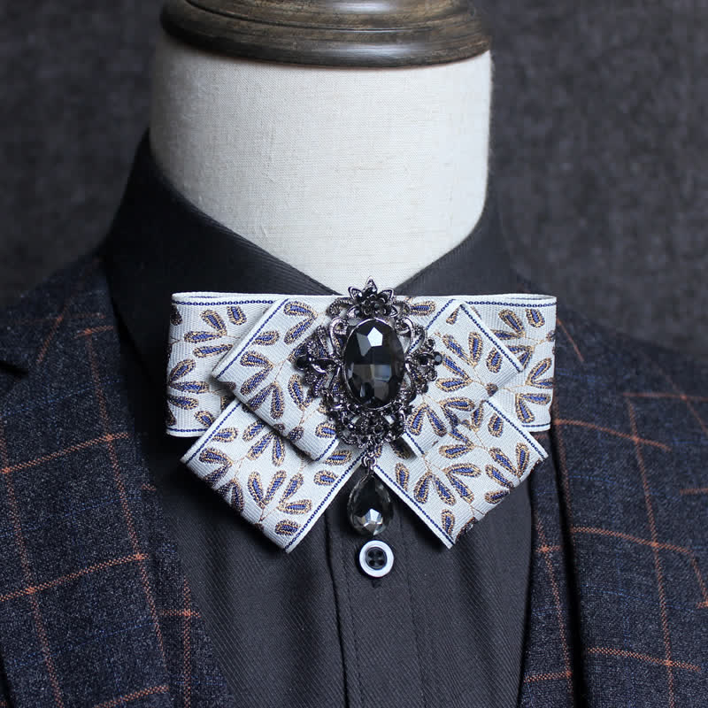 Pajarita formal de boda con cristales en forma de cinta