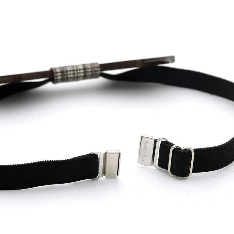 Pajarita clásica vintage de madera de doble capa para hombre