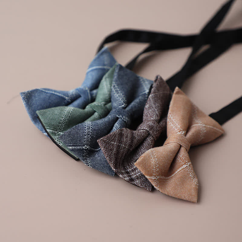 Pajarita de cuadros retro para hombre, informal, formal, para fiestas