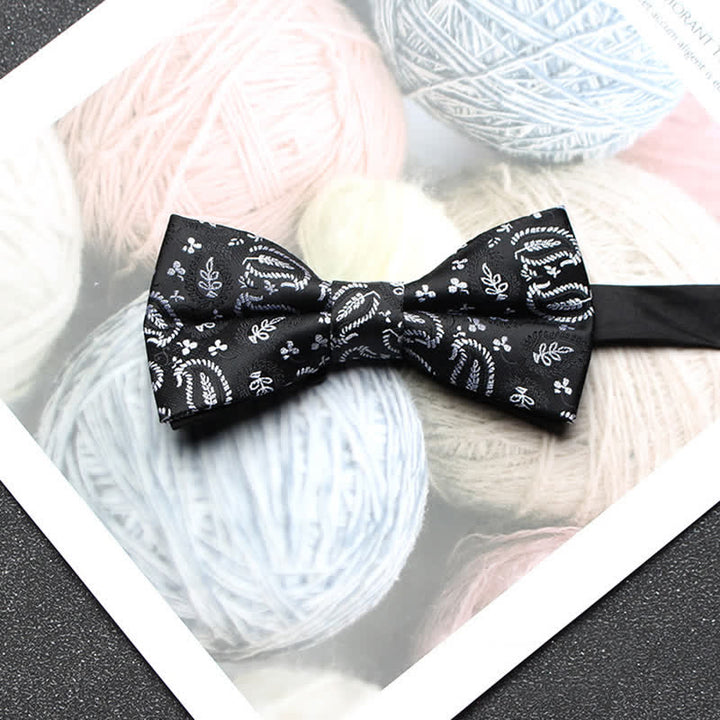 Pajarita clásica de jacquard con estampado paisley intrincado para hombre