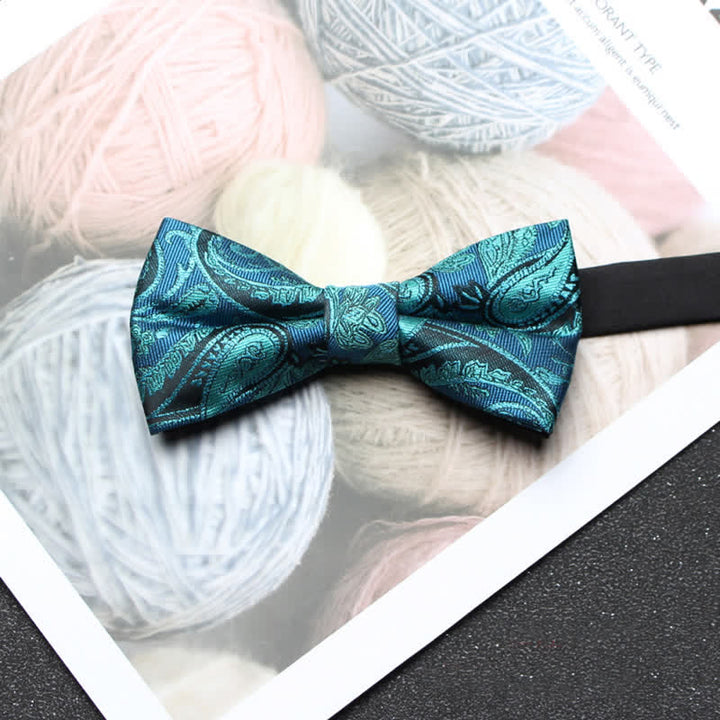 Pajarita clásica de jacquard con estampado paisley intrincado para hombre