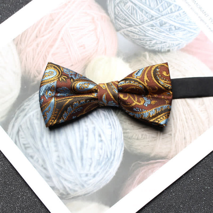 Pajarita clásica de jacquard con estampado paisley intrincado para hombre