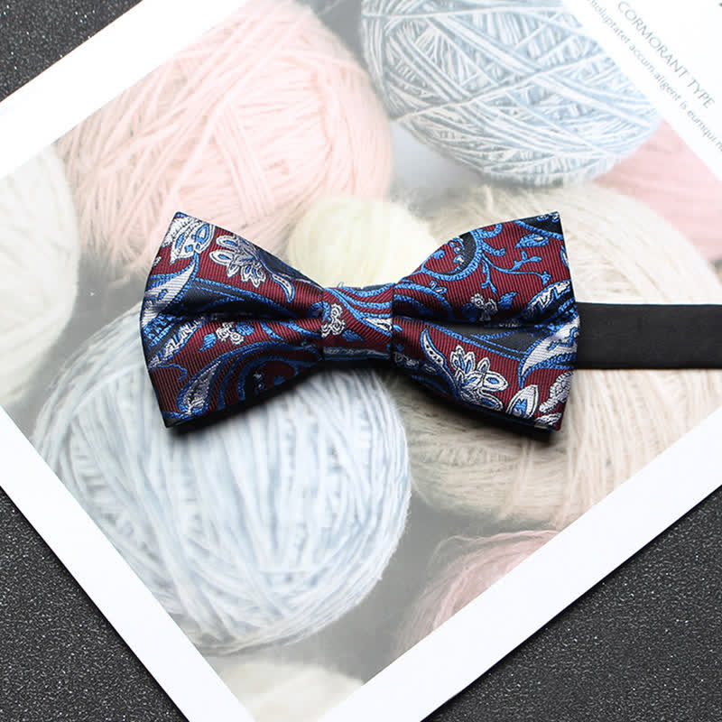 Pajarita clásica de jacquard con estampado paisley intrincado para hombre