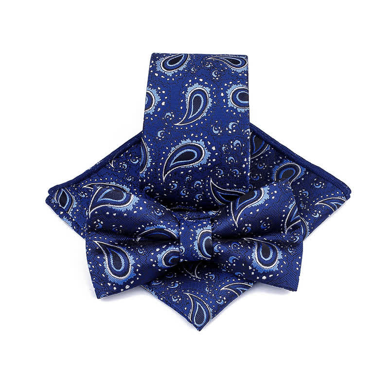 Conjunto de 3 corbatas de lazo informales con diseño de flor de anacardo para hombre